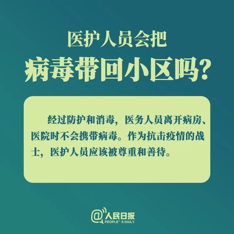 小区出现确诊病例咋办？医护会把病毒带出来吗？答案来了！