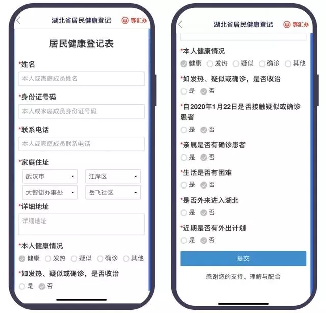 湖北居民健康信息登记系统上线，手机填报“到户到人”