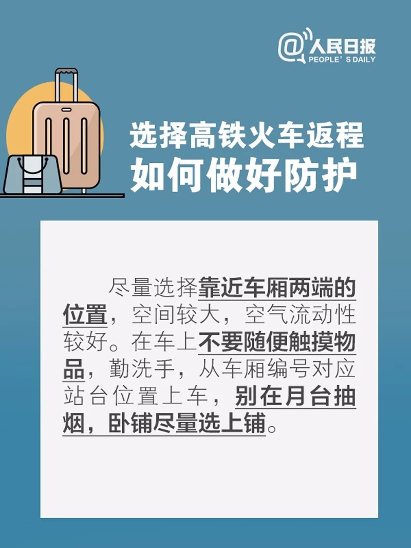 坐飞机、乘火车怎么选座？途中发热怎么办？返程必看！