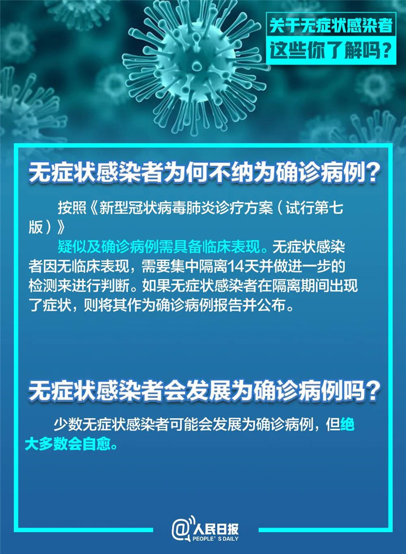 无症状感染者有传染性吗？为何不纳入确诊？这条微信说清楚了