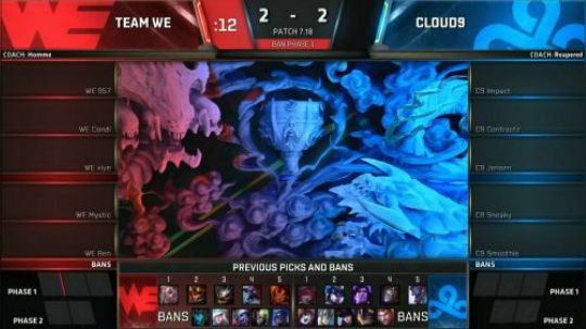 英雄联盟S7总决赛八强赛WE VS C9 第五场