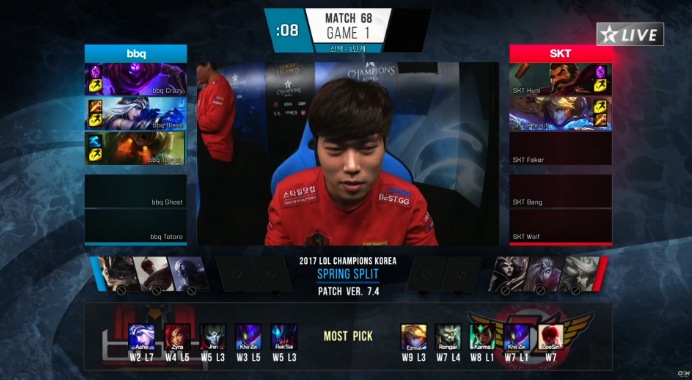 BBQ vs SKT 01 2017LCK春季赛 03.18