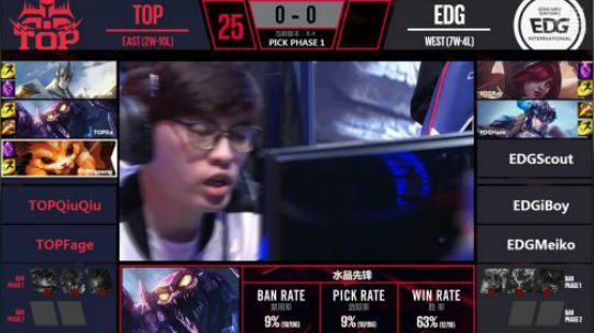 2018LPL春季赛EDG vs TOP第一场-03.14