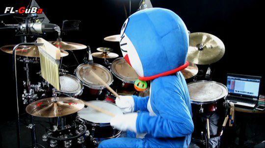 机器猫遇上架子鼓