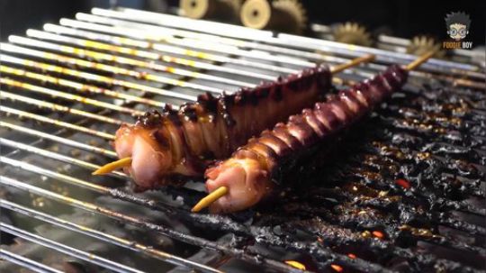 逢甲夜市_海苔粉烤鱿鱼_台湾街头美食（很好吃啊）