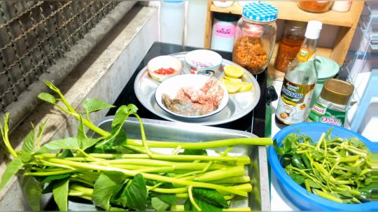 制作【东南亚人民最爱的蔬菜】--泰式通菜辣炒虾仁