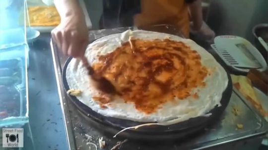 中国建安街头食品 各种口味的煎饼