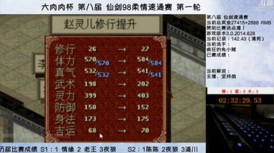 大肉肉杯 第八届 仙剑速通赛～ 2018-06-15 22点场