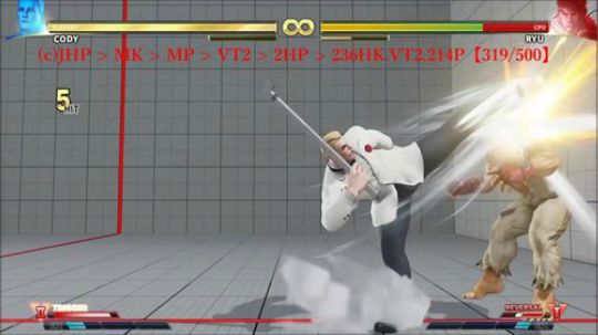 带详细指令的基础连段!快打旋风经典角色Cody登录街霸5!