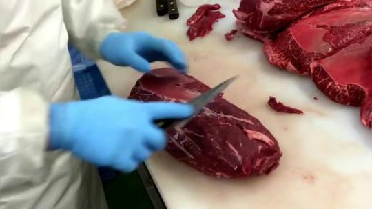 板腱牛排修整去筋全过程，干净利落