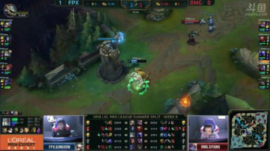 LPL夏季赛斗鱼解说台-FPXvsOMG-第二场-8.6