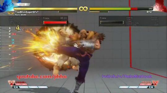 爆VT2有半血伤害!街霸5新角色沙加特VT2实用破防小套路!