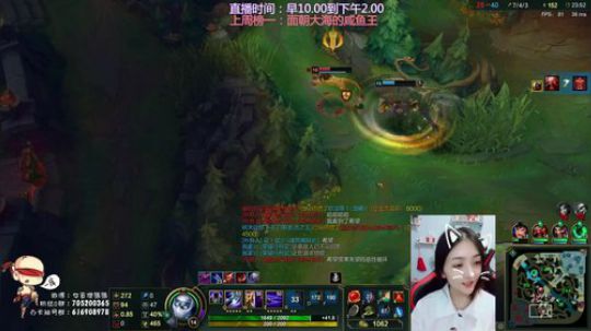 我在斗鱼看女盲僧猫猫直播英雄联盟