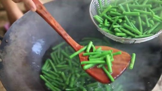 【野炊姐妹】~野生小姐姐凉拌豆角~脆爽开胃~