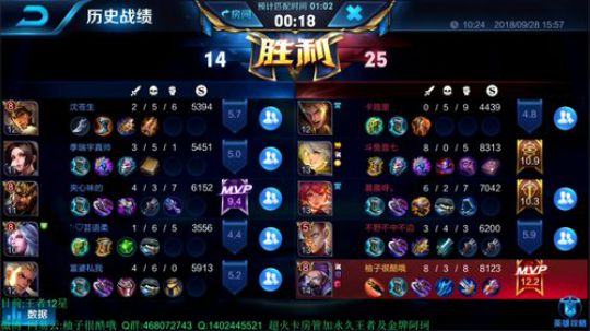 王者12星了,打第二个王者 2018-09-28 15点场