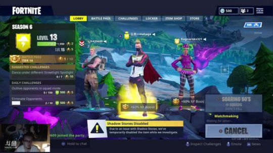 NS版传说对决and堡垒之夜 2018-10-01 23点场