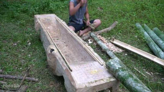 基本原始技能：如何收割水稻工具制作2