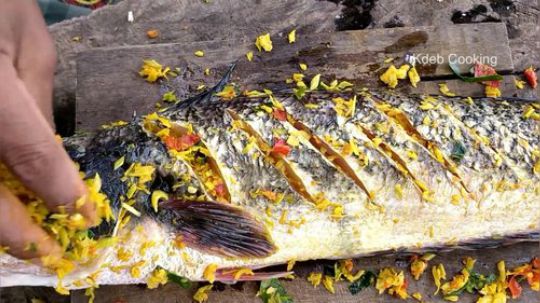 【荒野熊孩】荒野烤大鱼！ 实在太下饭了！