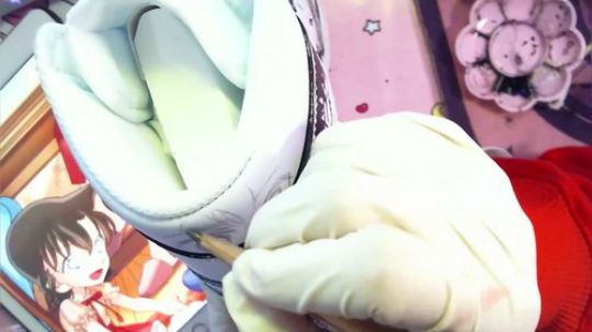 洛洛手绘加速：AJ1柯南新一小兰情侣鞋二次元1