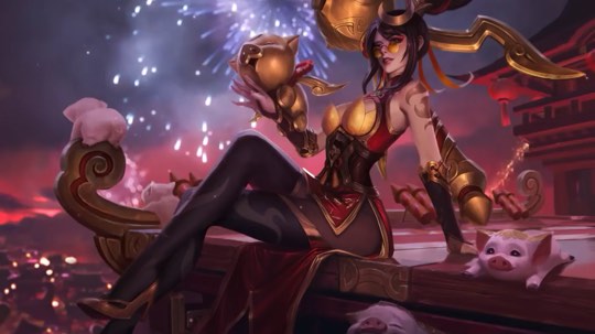 【英雄联盟2019春节皮肤登录界面】 烟花绽放，金猪开盟红！