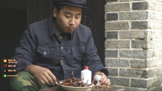 我在斗鱼看野食小哥直播美食