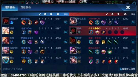 国服貂蝉，王者排位 2019-01-19 13点场