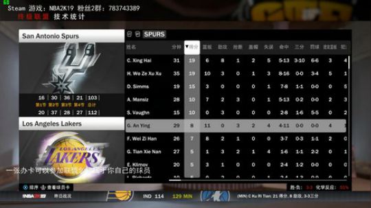 【NBA2K-水友联盟-诸神之战】 2019-05-31 20点场