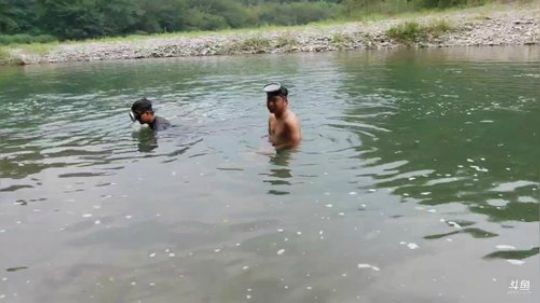 收河道鱼网。 2019-06-25 12点场