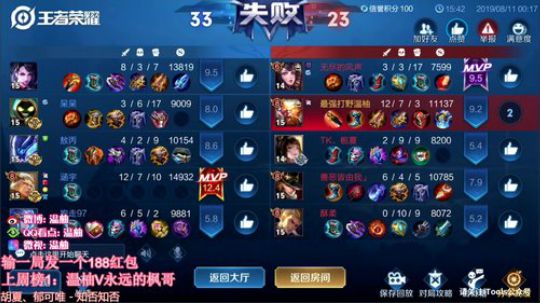 王者70星上101星排位撞车！输了红包！ 2019-08-11 00点场