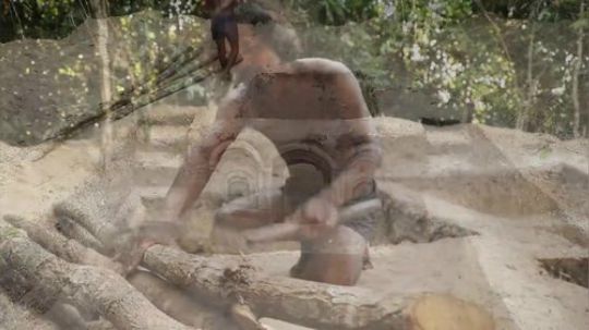 【原始建造·万池王】建造美丽的带有小“瀑布”的别墅