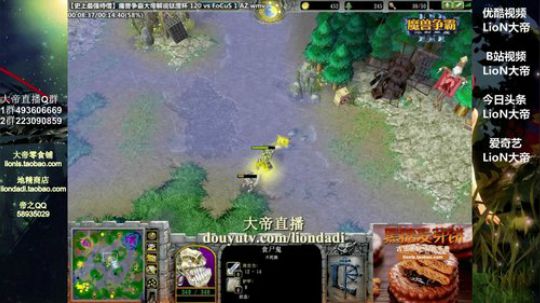 我在斗鱼看大帝LioN直播魔兽争霸