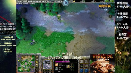 我在斗鱼看大帝LioN直播魔兽争霸