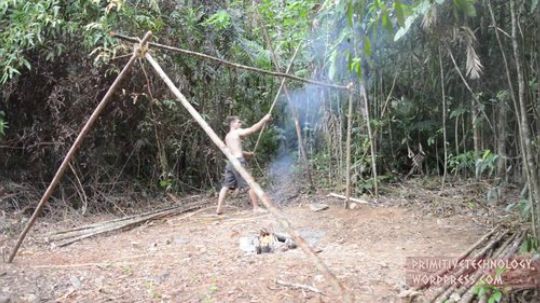 【原始技术合集】澳洲小哥徒手建造   34、人字形棚屋