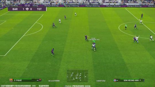 pes2020 实况足球 PS4在线对战 2019-12-10 22点场
