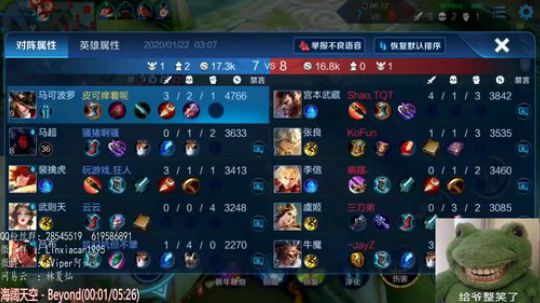 晚上打会微信区巅峰赛 2020-01-22 02点场