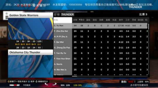 NBA2K20水友篮球联盟之御龙在天 2020-02-07 00点场