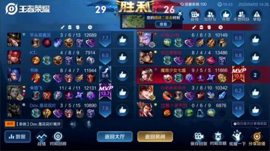 王者局单排法师高端教学 2020-04-03 14点场