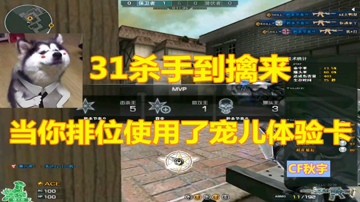 CF秋宇：排位使用宠儿体验卡直接31杀！M4锁到敌人崩溃