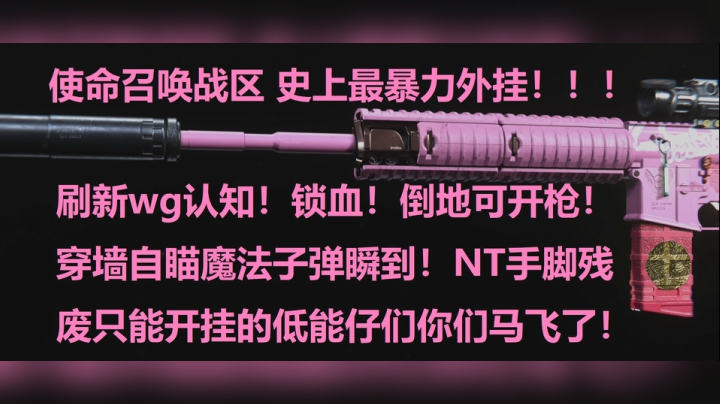 使命召唤战区 史上最暴力wg锁血倒地开枪穿墙自瞄魔法子弹瞬到