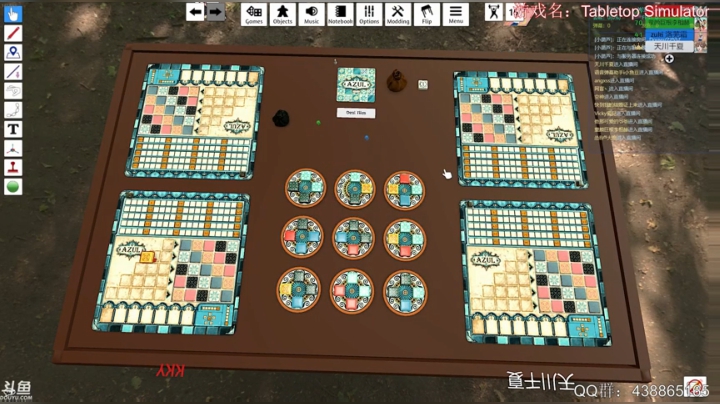 桌游模拟器，花砖物语四人联机 2020.4.24