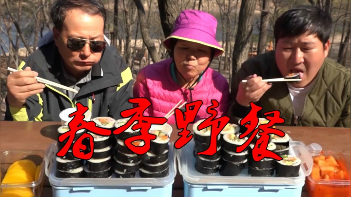 春游野餐，妈妈准备了紫菜包饭，饭后的悠闲的时光也很美好！