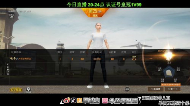 认证号 1V99 亚洲单人王 2020-05-25 20点场