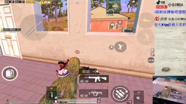 我在斗鱼看小QIMBA直播和平精英