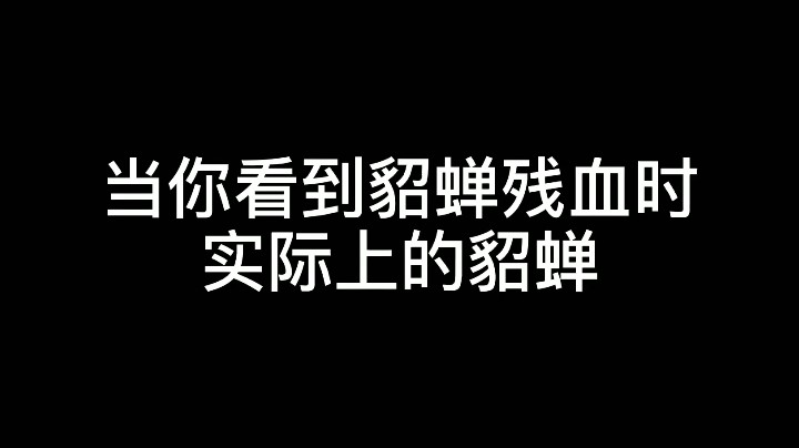 当你看到貂蝉残血时，实际上的貂蝉