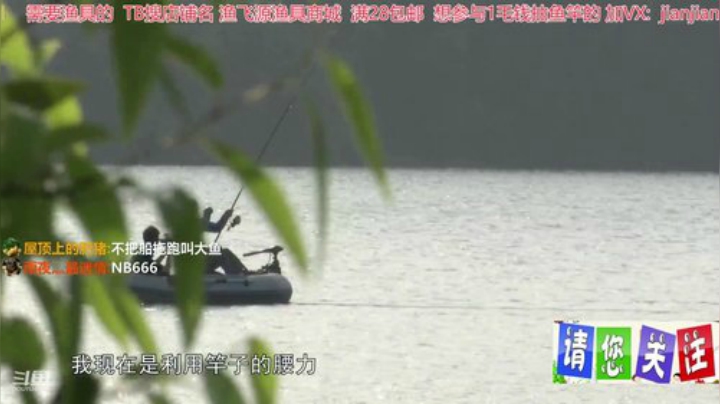 我在斗鱼看贱贱钓鱼直播户外