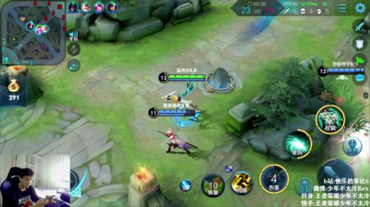 我在斗鱼看少年不太冷Rex直播王者荣耀