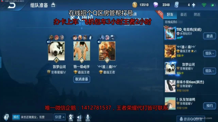国服李白猴子韩信老虎带粉车稳不输 2020-07-28 16点场