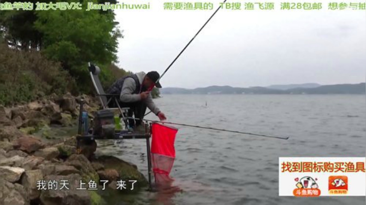 我在斗鱼看贱贱钓鱼直播户外