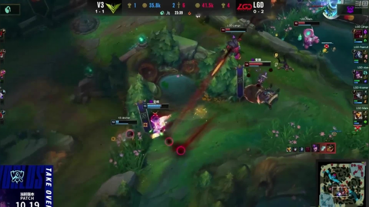入围赛速看《炸鱼S10刻》：LGDvsV3 LGD中上出色发挥，拿下首胜！