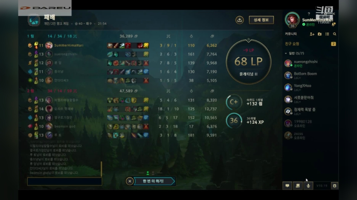 韩服LOL rankrank 2020-09-29 14点场